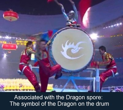 The symbol of the Dragon on the drum