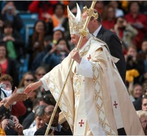 Pope Benedict XVI as lollipop man